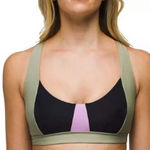 prAna  Tulum‎ Top Black Color Block Sport Bra Swim Bikini Top XL Photo 0