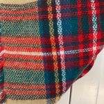 Blanket scarf 60x 60 inch plaid scarf caftan poncho plaid red navy green Buffalo Photo 2
