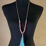 Tassel Necklace with Jadeite Stones Gold Photo 0
