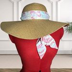 Juicy Couture Wide Brim Sun Hat with Scarf Photo 0