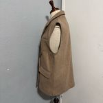 ZARA  Women Soft Double Breasted Collared Camel Two Front Pockets Long Vest Sz S Photo 6