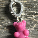 Berry Gummy Bear & CZ Crystal Charm Necklace 925 chain Purple Photo 0