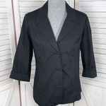 Chico's Twill Cuff Sleeve Casual Blazer Jacket Black Small 4 Photo 0