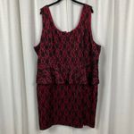 Torrid x Rebel Wilson Red&Black Lace Peplum Sheath Midi Dress Sz.26W Photo 4