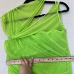 House Of CB 'Adrie' Neon Green Gathered Mini Dress/Size L NWOT Photo 5