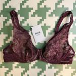 Wolford Lace Underwire Bra Deep Plum Purple 36B NWT Size undefined Photo 1