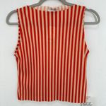 Topshop Boatneck Striped Sleeveless Top Orange and Beige Women's Size S NWT Photo 0