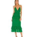 Lovers + Friends  Women's Brexley Ruffle Viridian Green Midi Dress, Size M, NWT Photo 1