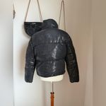 Baccini  Black Sequin Textured Puffer Coat, Size Small Photo 1