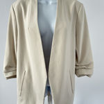 Aritzia Babaton Macauley Blazer Sz 12 Stone Off White Ruched Arm (b48) Photo 0