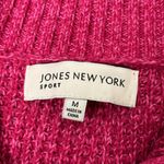 Jones New York  SPORT Zip Up Cable Knit Sweater Womens Medium Pink Warm Cozy Photo 3