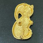 Vintage Unsigned Kitty Cat Santa Christmas Brooch Gold Photo 5