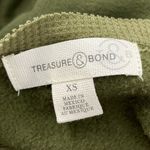 Treasure & Bond  NWOT Olive Green Waffle Knit Trim Pullover Sweatshirt Size Small Photo 5