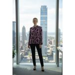 Apt. 9  Womens S Purple Shirt Circles Print Office Professional Stretch Feminine Photo 1