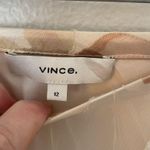 Vince NWT Natural Burnout Floral Silk Like Pleated Midi Skirt in Cream Size 12 Photo 5