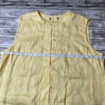 Unbranded 100% Linen Sleeveless Button Up Button Down Shirt Blouse Yellow Large Photo 8