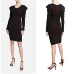 Milly  Black‎ Red Pointelle Lace Long Sleeve Puff Shoulder Bodycon Dress M Photo 1