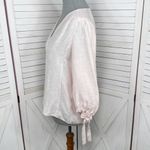 Rebecca Taylor Daniella Floral Jacquard Silk Blend 3/4 Tie Sleeve Blouse Pink 4 Photo 1