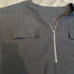 SheIn  Curve Plus Size 3XL Plain Solid Black Short Sleeve Blouse with Zipper Photo 2