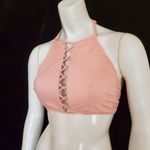 PINK - Victoria's Secret  Pink Strappy High Neck Halter Bikini Top (M) Photo 3