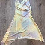 We Wore What Cowl Neck Mini Dress Watercolor Silk Charmeuse Size 10 NWT Photo 0