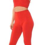 Boutique Red Active Bra and Legging Set Photo 0