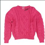 MOTHER DENIM The Jumper Cotton Cable Sweater Misfit S $400 casual knit fall $498 Pink Photo 4