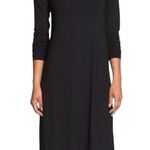 Eileen Fisher Black Jersey Knit Bateau Neck Long Sleeve Dress Photo 0
