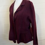 Apt. 9 Elegant Burgundy Women's Blazer 100% Wool XL Buttons Minimalist Photo 3