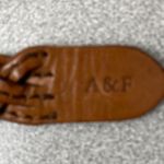 Abercrombie & Fitch A+F Leather Belt Womens M Tan Brass Buckle Preppy Boho 1" Photo 5