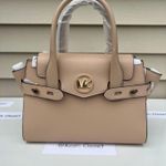 Michael Kors MK Carmen Medium Flap Satchel - Buff Photo 2