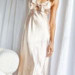 Selfie Leslie Perfect Day Satin Midi Dress XS Gold Photo 0