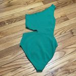 Maje Cut-Out Green Knit Asymmetrical Strap Bodysuit Size 1 (Small) Photo 7