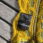 Colorful Knit Scarf with Ruffle Edges Yellow Photo 1