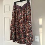 Rafaella  Floral Ruffle Layered Pleated Midi Skirt Flowy Versatile Photo 3