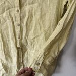 Tahari 100% Linen Button Front Roll Tab Sleeve Relaxed Fit Tunic Shirt Medium Photo 2