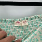 Levi's  Yvie Crop Blouse Puff Sleeves Smocked Green Floral prairie western size L Photo 2