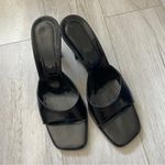 Via Spiga Heels slip on open toed womens Black (size 8.5) chic minimalist party Photo 1