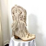 NEW SaraIris Western Tan Cream Fringe Tassel Cowgirl Cowboy Boots US 8 Photo 2