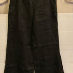 Willi Smith  Black Linen Wide Leg Pants Side Zip Sz 8 Photo 0