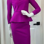Chiara Boni  Elegant Fitted Formal Ingalee Square-Neck Peplum Dress Size 38 Photo 0