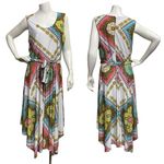 Anthropologie Isabella Bird Womens 14  Midi Dress Handkerchief Hem Contemporary Photo 1