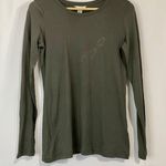 Caslon Women’s Casual Long Sleeve Tee Shirt Grey Beluga Size Small NWT FLAW Photo 0
