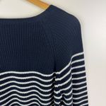 Marella Sport Striped Cotton Knit Sweater Large Navy Nautical Coastal Pullover Blue Photo 1