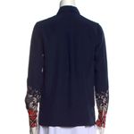 Tory Burch  silk navy printed top floral boho classic formal fall designer $300 Photo 1