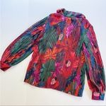 Farm Rio Women’s Bird Flowers Pleated Shirt Multicolor Photo 10