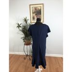 Olivia Matthews Dress Plus 3X Navy Blue Cap Sleeve Fairy Core Feminine Preppy Photo 3