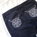 Vintage‎ America Bootcut black Jeans Embroidered Rhinestones Pockets Sz 12P Photo 8