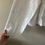 Joie  White Long Sleeve Eyelet Pull Over Blouse Size Large Photo 6