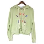 Wildfox Love Life Kinley Hoodie Cropped Jacket Zip Front Green Size Small New Photo 1